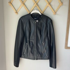 Express Black Faux Leather Jacket (Vegan) Size Large